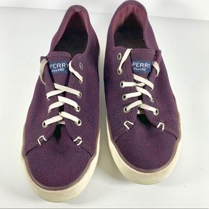 Purple cloth Sperry lace up sneakers